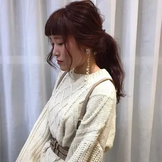 ロング ブリーチなしカラー ダブルカラーエクステのヘアスタイル
