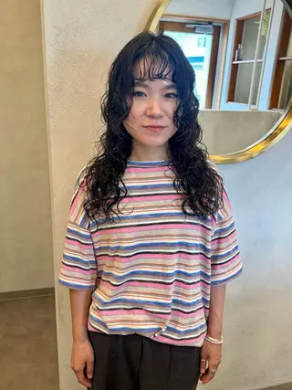 ロング パーマ Lita. hairdesign所属・kako ／透明感カラー🤍のヘアスタイル