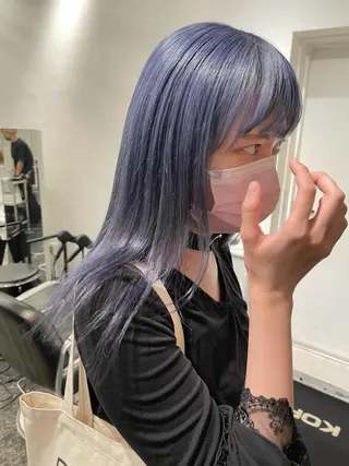 セミロング カラー ヘアアレンジ 艶ハイトーン/ヘア アレンジAYAKAのヘアスタイル