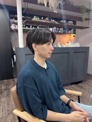 ショート メンズ t.hair垂門真吾 曲がる縮毛矯正/ボブのヘアスタイル