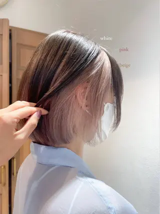 ショート カラー 透明感カラー／韓国 レイヤーmomokaのヘアスタイル