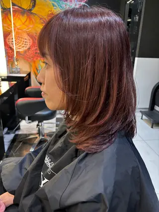 ミディアム カラー ブリーチ/ヘアケア/ 艶髪/イギチハルのヘアスタイル