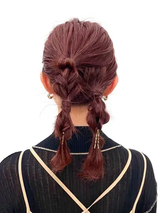 ミディアム カラー ヘアアレンジ 暖色🌈ダブルカラー レイヤー💫AINAのヘアスタイル