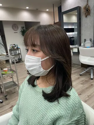 ミディアム カラー たなか りなのヘアスタイル