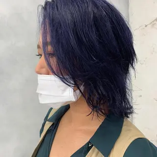 ミディアム カラー ヘアアレンジ メンズ キッズ ネイル マツエク・マツパ nameless髪質 改善ブリーチ心斎橋のヘアスタイル