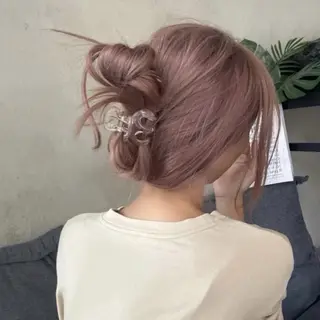 ロング カラー ヘアアレンジ 🫧透明感ブリーチ 似合わせ🫧あい🫧のヘアスタイル