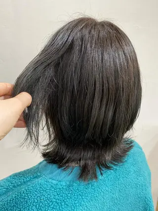 ショート カラー ヘアアレンジ 暗髪カラー🫐パーマ おくだりんかのヘアスタイル