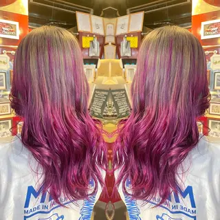 セミロング カラー 👑派手髪/カット 👑ANRYのヘアスタイル