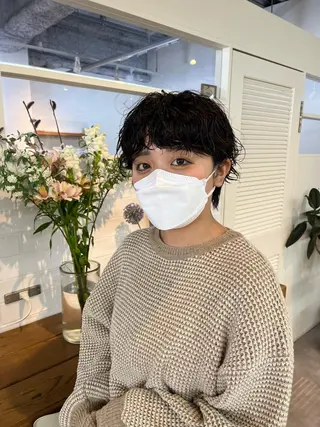 ショート パーマ benji仙台所属・KOKI/ ボブ/ パーマ/透明感カラーのヘアスタイル