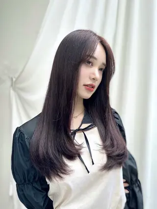 ロング カラー ヘアアレンジ Toiro所属・🤎小顔レイヤー /ベージュ🤎友香のヘアスタイル