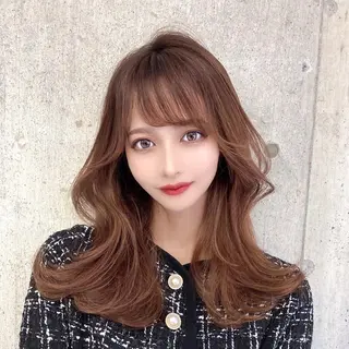 ロング としき/韓国/透明 感カラー/美髪矯正のヘアスタイル