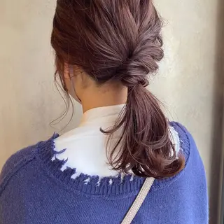 ミディアム カラー ツキノキ ミナのヘアスタイル
