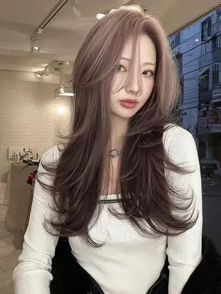 セミロング 青木 りおのヘアスタイル