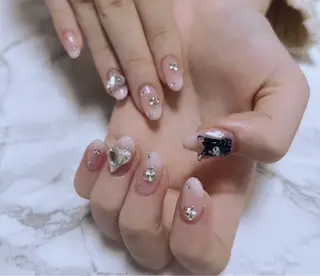 ネイル はな💎ネイル ワンホン、長さ出しのネイルデザイン