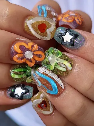 ネイル 3dパーツ/流行り 👧shushu❤️のネイルデザイン