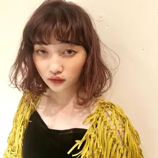 ミディアム カラー スナコザワ レナのヘアスタイル