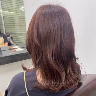 ミディアム カラー 暖色/レイヤーカット /艶髪/髪質改善/のマツエク・マツパデザイン