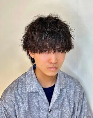 ショート パーマ メンズ 静岡/草薙パーマ メンズバレイヤージュのヘアスタイル