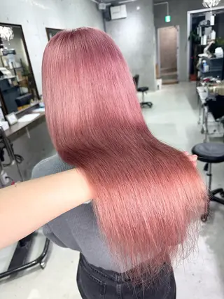 ロング カラー 名古屋のピンク好き かずくん🦩のヘアスタイル