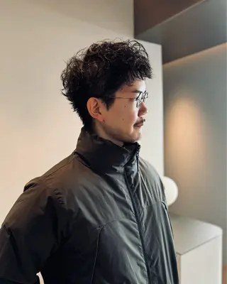 メンズ スパイキーショート 大人パーマ 丸山のヘアスタイル