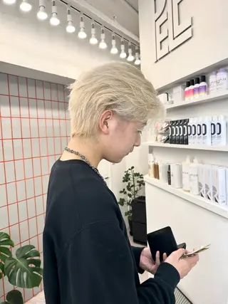 カラー メンズ PELE所属・カットモデル無料‪ レイヤー、ボブ森龍哉のヘアスタイル