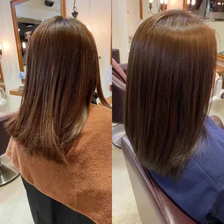 セミロング カラー ヘアアレンジ アイブロウ SALOWIN京都河原町Suite店所属・外国人風レイヤー/ ハイトーンSHUのヘアスタイル