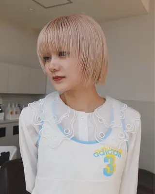 ショート カラー レイヤー専門家 ダブルカラー修のヘアスタイル