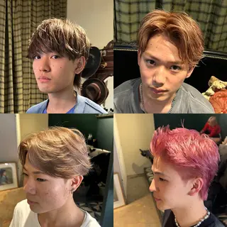 カラー メンズ メンズパーマ眉毛 特化アユム🔥のヘアスタイル