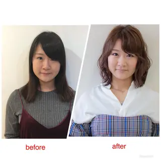 ミディアム パーマ 枝折 憲のヘアスタイル