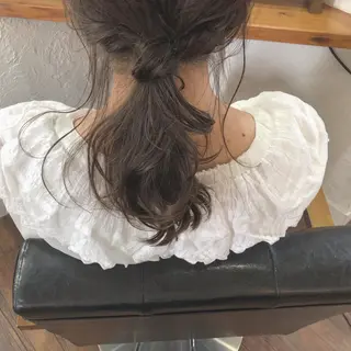 セミロング カラー パーマ 江原 彩華のヘアスタイル