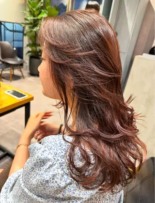 セミロング カラー 韓国風/オシャレ /縮毛矯正/滝口琴未のヘアスタイル