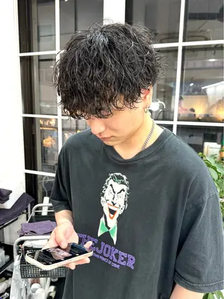 パーマ メンズ シャドウパーマ/ 波巻パーマYu-Kiのヘアスタイル