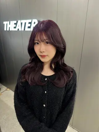ロング カラー 暗髪🩶ラベンダー/ ブルー/ユウナ🤍のヘアスタイル