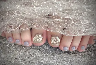 ネイル I-nailロング /ワンホン/キラキラのネイルデザイン