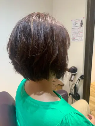 ショート カラー パーマ ヘアアレンジ メンズ キッズ ORGA所属・飯塚 朋代のヘアスタイル