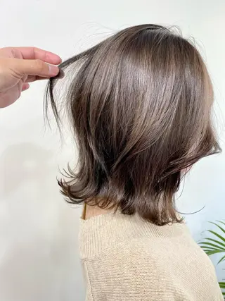 ミディアム カラー パーマ ヘアアレンジ メンズ キッズ ネイル マツエク・マツパ アイブロウ 韓国風×透明感カラー 髪質改善オタベシンヤのヘアスタイル