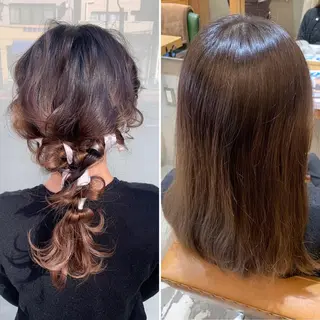 セミロング ヘアアレンジ ✂️RIKUKI🎨 【駒込美容師🎀】のヘアスタイル