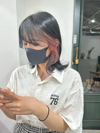 ミディアム カラー さあや 【透け感/艶感】のヘアスタイル