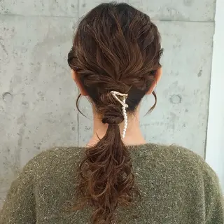 セミロング ヘアアレンジ ヘアアレンジ/透明感 カラー/AKARIのヘアスタイル
