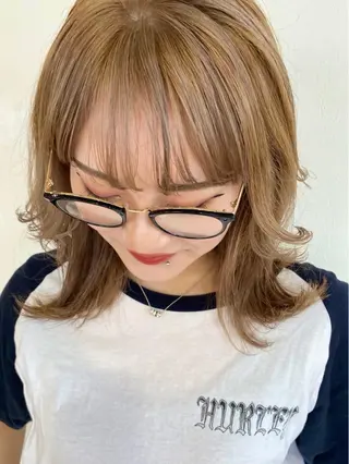 ミディアム カラー Ate by little所属・青木 梢のヘアスタイル