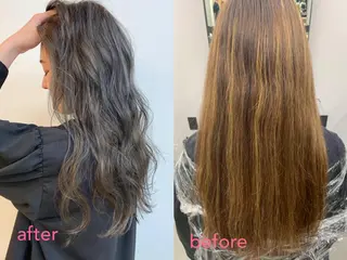 セミロング 透明感/オリーブ/ グレージュ/YUKAのヘアスタイル