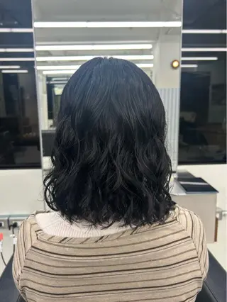 ミディアム パーマ ボブ×コテ巻き風 パーマ/aoba🩵のヘアスタイル