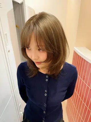 ミディアム カラー ❤️アヤカ Wカラー ボブ レイヤー❤️のヘアスタイル