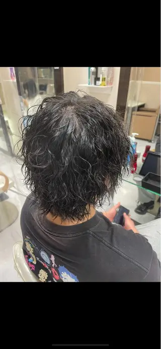 ミディアム パーマ メンズ ❄️メンズカット 落合諒❄️のヘアスタイル