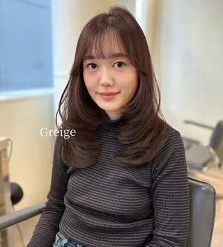 セミロング カラー MEI🎀つやカラー 🎀レイヤー🎀渋谷のヘアスタイル