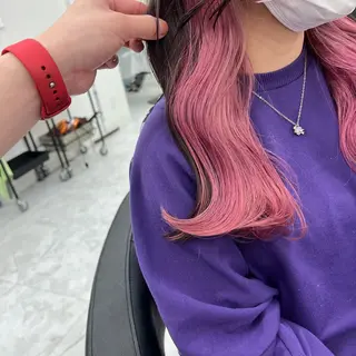 セミロング カラー 韓国スタイル🇰🇷 トレンドレイヤー🪡のヘアスタイル