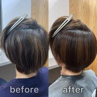 ショート カラー KIZU 髪質改善 オカルト怪談のヘアスタイル