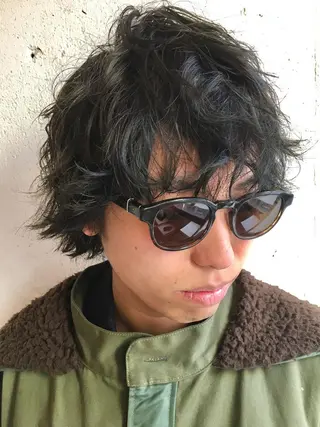 ショート パーマ メンズ レイヤー/大人メンズ パーマ🌀 平島拓也のヘアスタイル