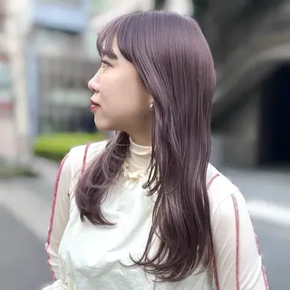 ロング カラー mashu Atoro所属・梅田美容室/レイヤー /ベージュ/miyuのヘアスタイル
