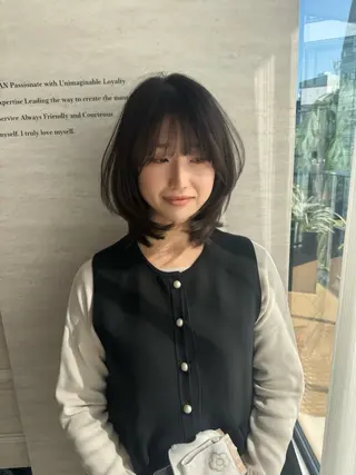 ミディアム 本場韓国ヘア特化 아이비/Aibiのヘアスタイル